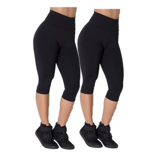 Kit 2 Calças Capri Suplex Feminina Legg Corsário Academia