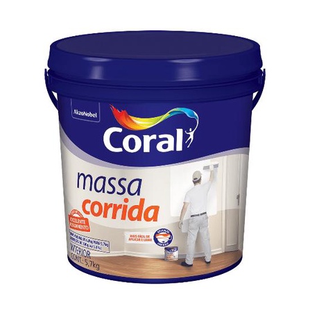 Massa Corrida Gl Plast 5,7Kg Coral