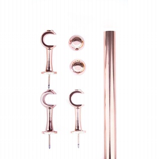 Varao Cortina Simples PADRAO 2 Metros 19 mm Cromado ALUMINIO QUARTO SALA COZINHA ponteiras bucha rose rosa