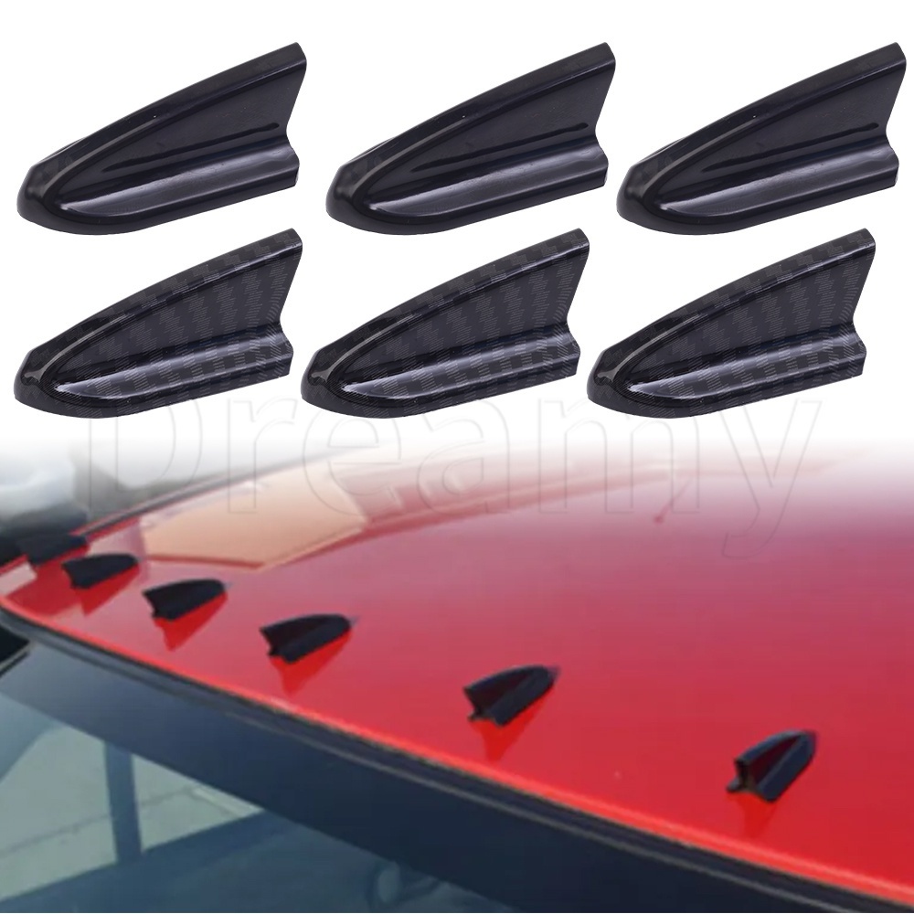 Universal Car Wind Noise Reduction Vortex Generator/Roof Shark Fins Spoiler Wing/UV-protected & Weatherproof Auto Modified Parts Decor/Bumper Lip Splitters