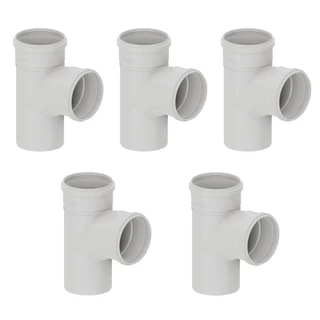 Te PVC de Esgoto Kit c/ 5 Unidades 50mm 1.1/2" Branco Tigre