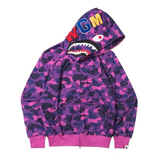 Chape Shark Zip Up Camuflagem Hoodie