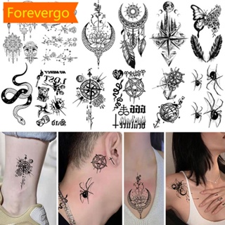 Venda Preto grande mandala flor tatuagens temporárias para as mulheres,  meninas coxa tatuagens realistas henna sol de penas de falso pingente  etiqueta da tatuagem > Beleza & Saúde 