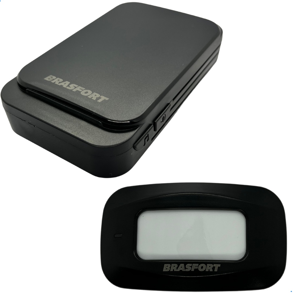 Sensor de presença externo preto com anunciador sonoro 100 metros 52 Tons detector de movimento brasfort preto