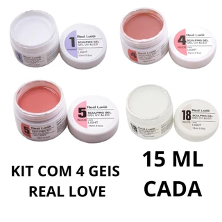 Kit 4 Sculping Gel Real Love 15 ML Linha Light