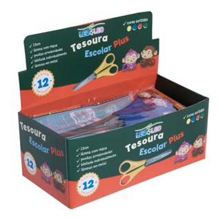 Tesoura Escolar 13cm Jocar - Caixa com 12 Unidades