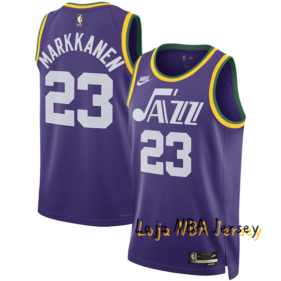 Hot Pressed 2024 Utah Jazz Lauri Markkanen Purple Swingman Classic Edition De Basquetebol nba jerseys