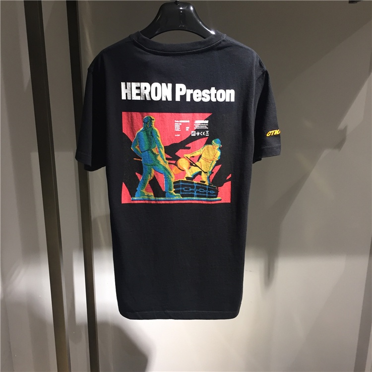 HERON PRESTON Xianhe Novo Trabalhador De Aço Camiseta Manga Curta Preta 19632026