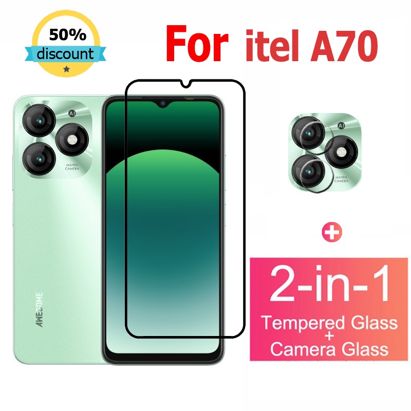 película Itel A70 Protetor De Tela De Vidro Temperado Para Itel S23 Plus A60 A04 A05S A60S P40 Com Câmera Protecto