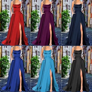 Vestido de noiva novo vestido longo vestido longo parece magro e sem ombros, vestido de noite de dama de honra da moda (9379)