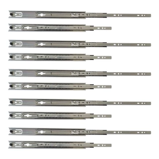 Kit 10 Corrediça Telescópica 50cm 500mm P/ Gaveta Trilho 5 Pares Light