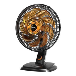 Ventilador Mallory Mesa E Parede Egeo 40cm Hélice 15 Pás - Preto Dourado