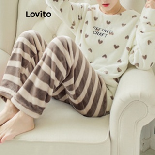 Lovito Conjunto De Pijama Casual Geométrico Padrão Para Mulheres LNA41135