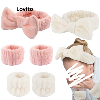Lovito Tiara Casual De Pelúcia Com Laço Liso Para Mulheres LFA11333