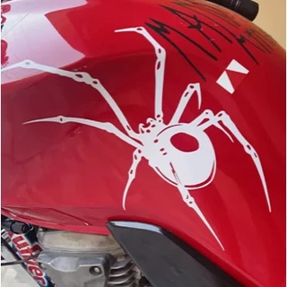 adesivo aranha branca para lateral da moto personalizado