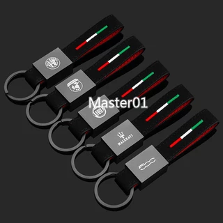 Chaveiro Para Carro Emblema De Camurça Alfa Romeo 500 Fiat Maserati Abarth Logotipo Pingente Porta-Chaves Auto Acessórios