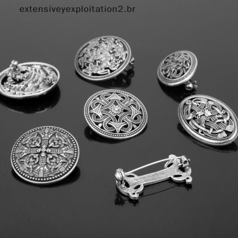 Moda 1PC Medieval Viking Shield Broches De Alfinete Manto De Celta Joalheria Norse .