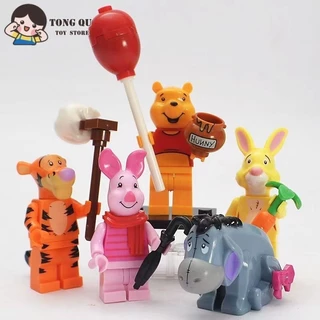 Animaçãominifiguras Bloco De Construção De Bonecas Pooh Bear Coleção Ornamentos Minimodelo Brinquedo De Presente