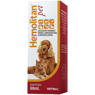 Suplemento Vetnil Cães e Gatos Hemolitan Pet Gotas - 60ml
