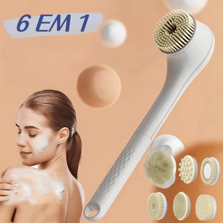 Escova Elétrica Recarregável 6 em 1 - Esfoliante Massageadora e de Limpeza para Banho Caracterís em Oferta na Shopee
