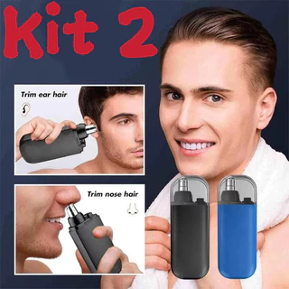 kit2  Aparador De Cabelo De Nariz Portátil Mini Facial Elétrico Recarregável Carregador Carregamento USB em Oferta na Shopee