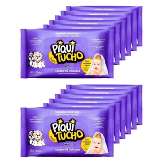 Toalhas Umedecidas Piquitucho Pratic com 96 Toalhinhas - Kit com 12 embalagens - 1.152 Toalhinhas em Oferta na Shopee