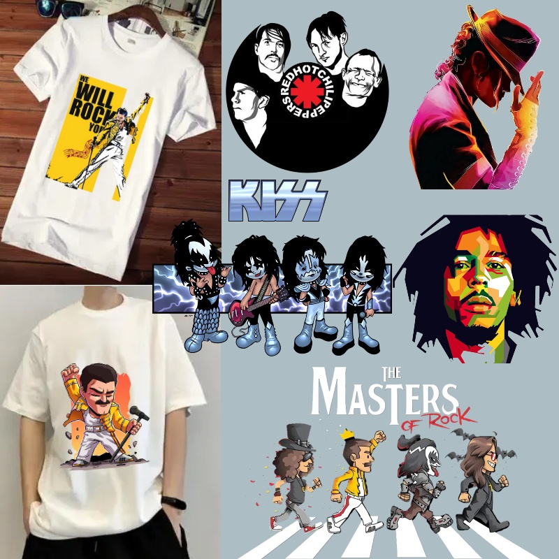 Adesivo De Roupa Rock Element Cloth Linkin Park Band Michael Jackson Passagem De Calor Vestuário De Transferência Moda KISS Adulto Camisa De Bricolage Criativa Chapéu Decorativo Presente