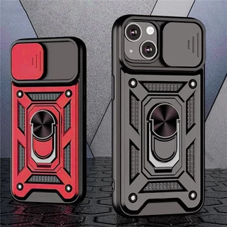 Capa Protetora De Lente De Luxo À Prova De Choque Multifuncional Para iPhone 15 Pro Max 15Plus 11 12 13 14 14Plus Suporte De Rotação E Slot De Cartão