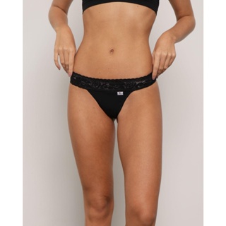 Calcinha Feminina String Com Renda Preta