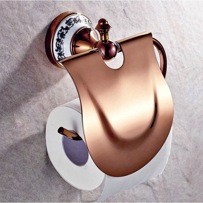 Porta Rolos De Papel Higiênico Parede Rose Gold Brass Uba385 | Shopee ...
