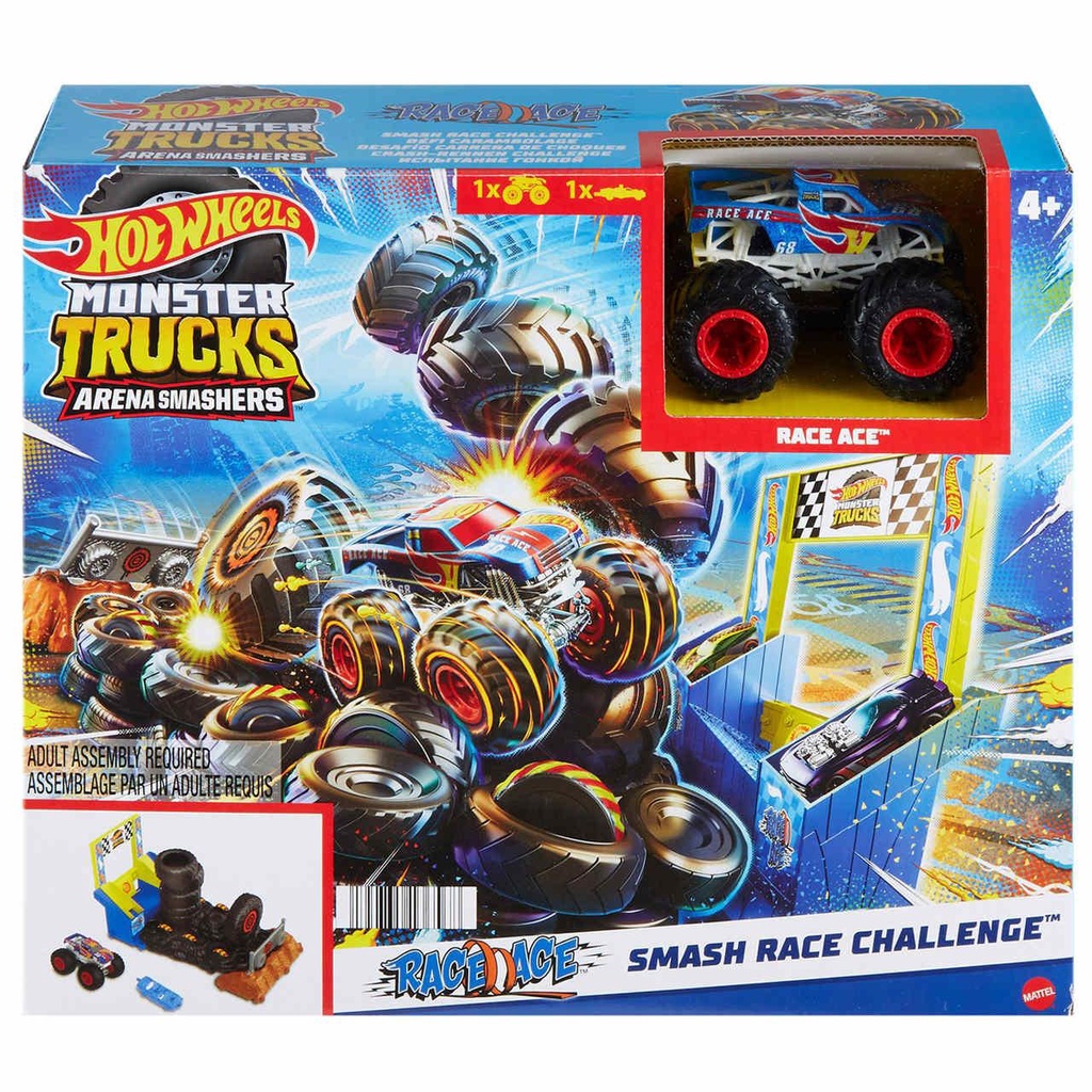 Epic Hot Wheels Monster Trucks Arena Smashers, Mega Wrex VS Crushzilla  Takedown, Defeat The Gorilla 