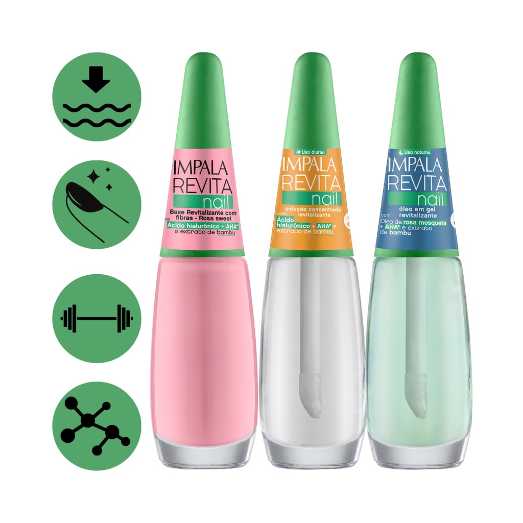 Kit Tratamento Unhas Base Rosa Sweet Revita Nail Impala | Shopee Brasil