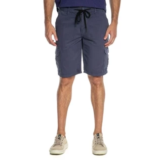 Bermuda Masculina Sarja Cargo Polo Wear Azul Escuro