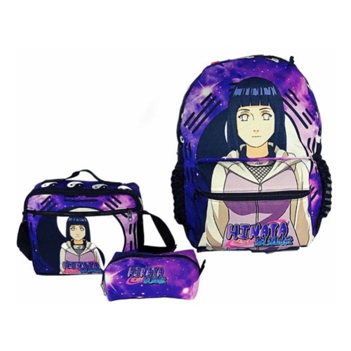 Kit Mochila Costas Estojo Menino Menina Boruto Naruto Hinata