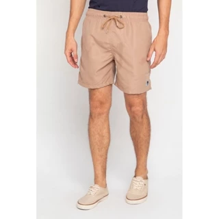 Short Vôlei Masculino Malha Básico Liso Polo Wear Bege Médio