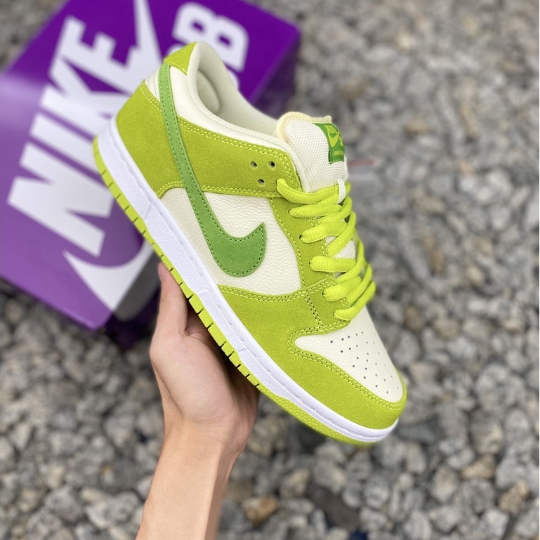 Nike SB Dunk Low Branco verde maçã verde homens e mulheres até sapatos esportivos de competição de estilo casual