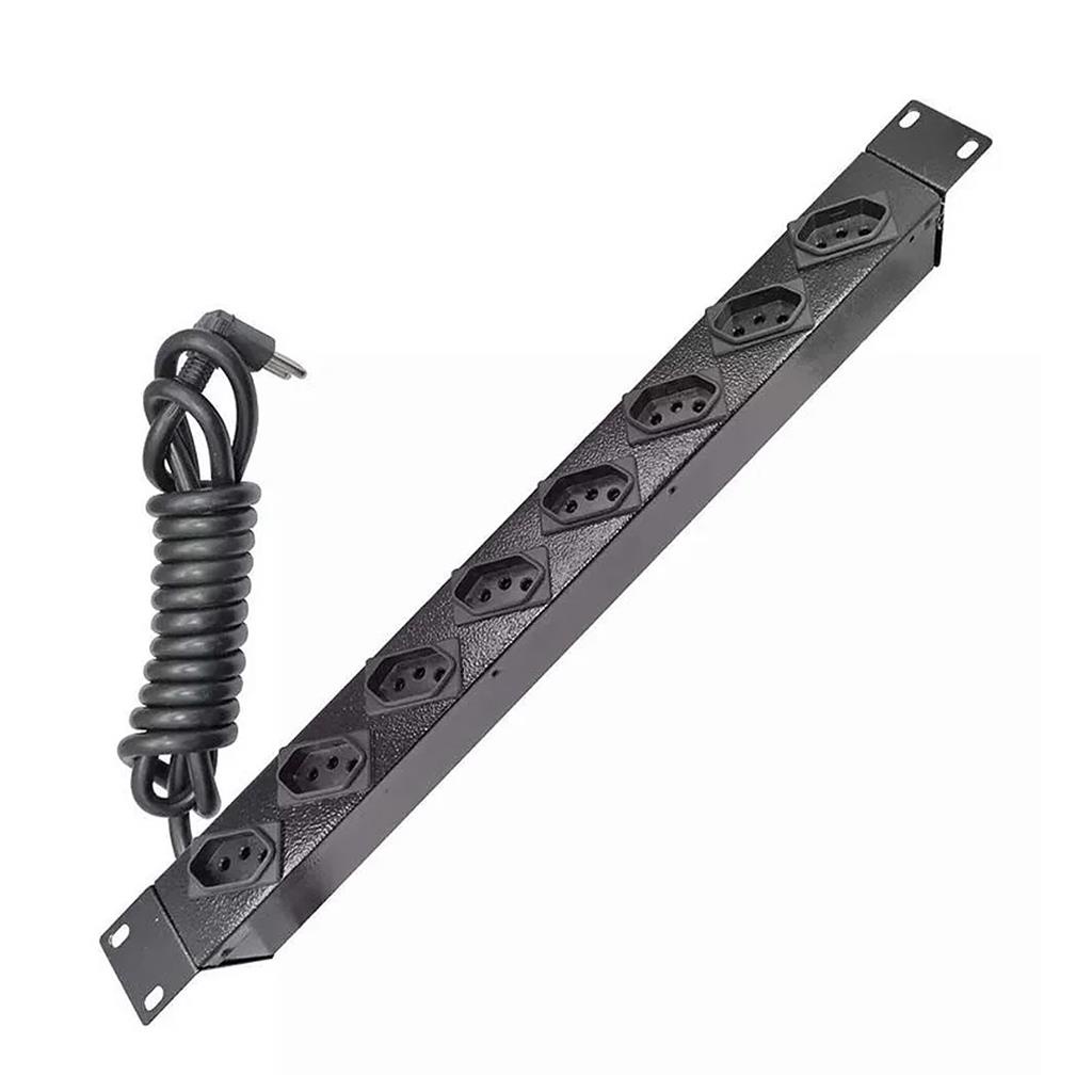 Calha Tomadas Preto 19 Polegadas 8 Tomadas 20A 250V Moreira | Shopee Brasil
