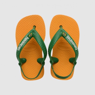 Chinelo Havaianas Baby Brasil Logo Laranja Citrus