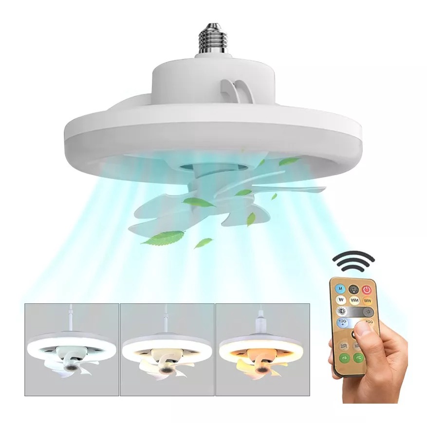Oiotwo - Lámpara Ventilador De Cristal De 18 Pulgadas, Candelabro Industrial En Forma De Farol Con Control Remoto Para Interiores Como Habitación Y Sala De Estar, Incluye Bombilla (blanco