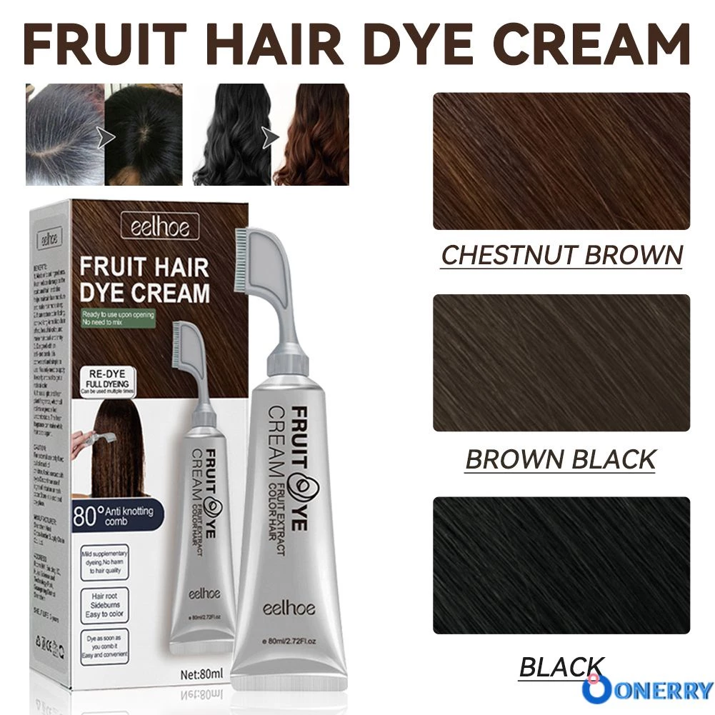 Eelhoe frutas tintura creme de cabelo reparação tintura planta tintura de cabelo branco preto capa de cabelo creme de cabelo onerry3