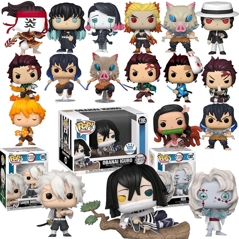 Funko Pop Novo Matador De Demônio Sanemi Shinazugawa 1253 Rui 1307 Obanai Iguro 1395 Tanjirou Kamado Nezuko Inosuke Hashibira Zenitsu Agatsuma Figura De Ação Modelo Brinquedo
