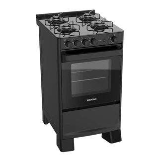 Fogão 4 Bocas Suggar Mesa de Vidro Preto FGV408PT Bivolt