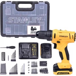 Furadeira Parafusadeira Impacto 12v + Maleta C/100pc Stanley