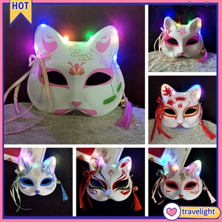 [TL] Máscara Anime Fox Japonesa Estilo De Design Único Feita À Mão Para Festas De Halloween