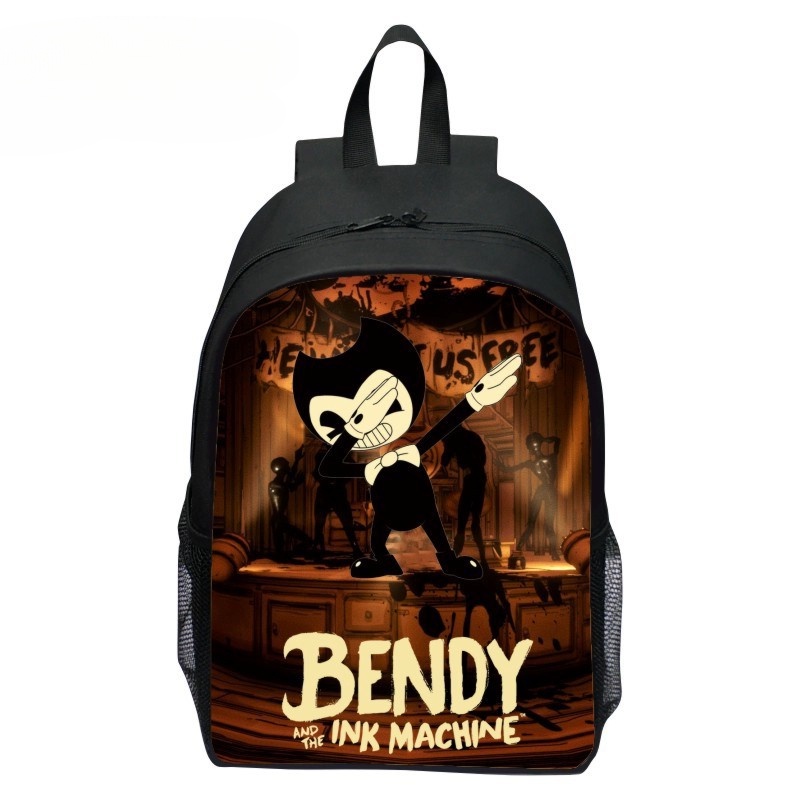 Bendy Ink Machine Mochila Cartoon School Bag para meninos Shopee