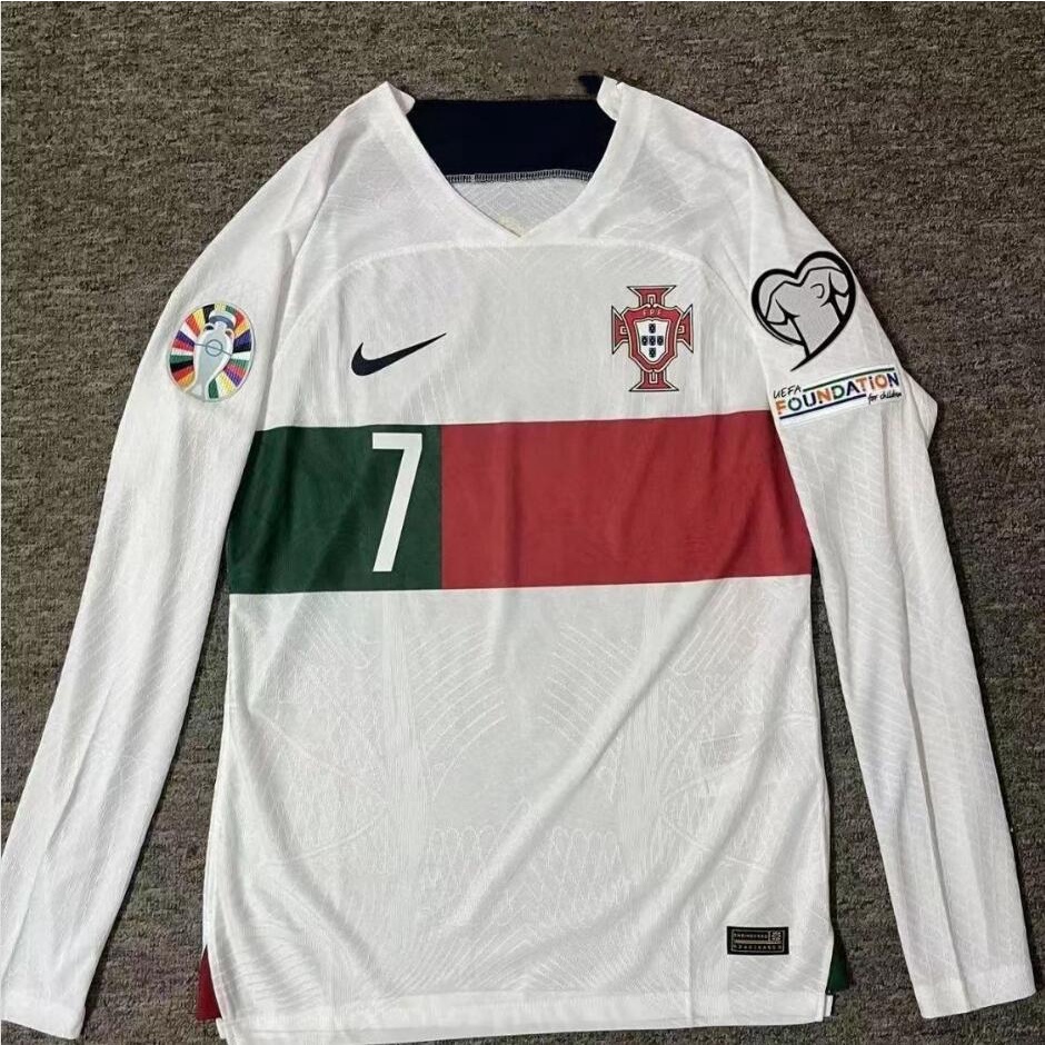Portugal Fãs Da Equipe Nacional De Futebol Edição 23/24 Away Long Sleeve Football Jersey S-2XL , Pode Adicionar Seu Nome E Número