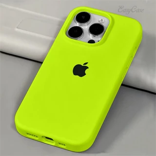 Estojo De silicone Sólido Líquido Para iPhone 15 14 13 12 11 xr xsmas Macio anti-Impressão Digital E Tampa Traseira Queda