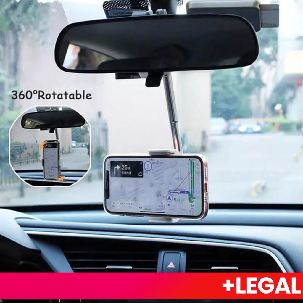 Suporte De Celular Com Espelho Retrovisor De 360 ° Ajustável Para AutomóvelAutomobile Rearview 360 Stand Adjustable Support iPhone / GPS