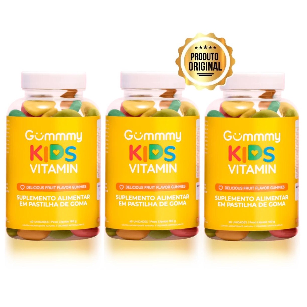 Kit Gummy Kids Vitamin Sortido Com 3Un De 60 Gomas Cada | Shopee Brasil