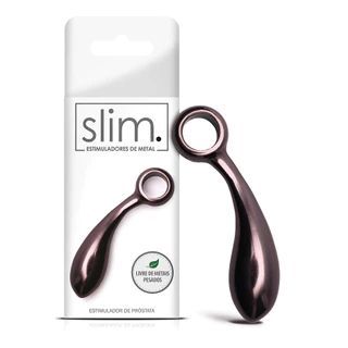 Estimulador de Próstata e Períneo Curvo Grafite Linha Slim Sexy Fantasy